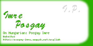 imre posgay business card